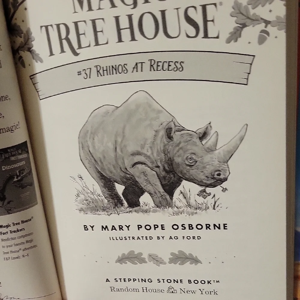 The Magic Tree House - 37 Rhinos At Recess By Mary Pope Osborne HardCover